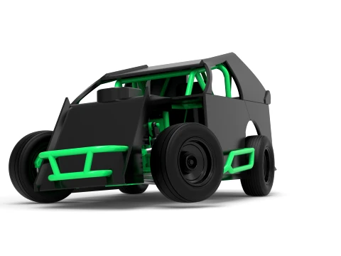Mod Lite Race car while turning Version 1 Scale 1 to 25 3D Print Model