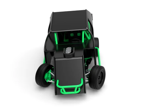 Mod Lite Race car while turning Version 1 Scale 1 to 25 3D Print Model