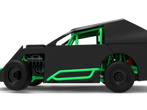 Mod Lite Race car while turning Version 1 Scale 1 to 25 3D Print Model