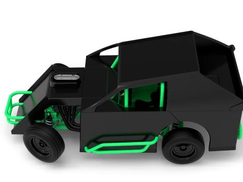 Mod Lite Race car while turning Version 1 Scale 1 to 25 3D Print Model