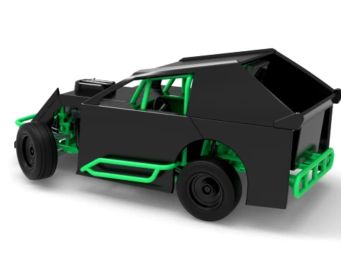 Mod Lite Race car while turning Version 1 Scale 1 to 25 3D Print Model