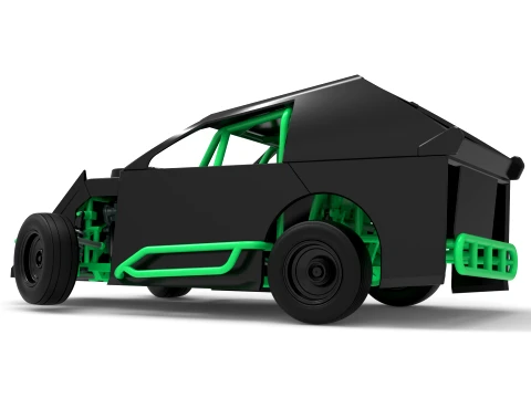 Mod Lite Race car while turning Version 1 Scale 1 to 25 3D Print Model