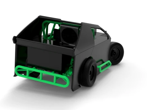 Mod Lite Race car while turning Version 1 Scale 1 to 25 3D Print Model