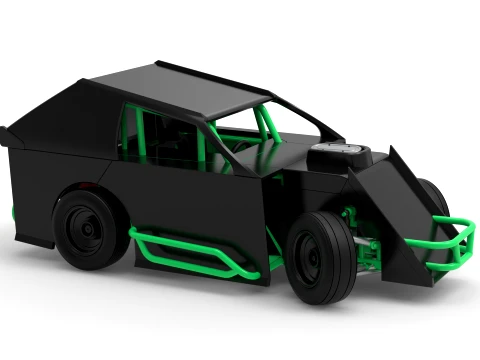 Mod Lite Race car while turning Version 1 Scale 1 to 25 3D Print Model