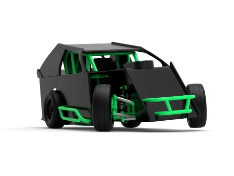 Mod Lite Race car while turning Version 1 Scale 1 to 25 3D Print Model