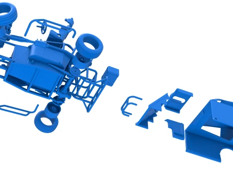 Mod Lite Race car while turning Version 1 Scale 1 to 25 3D Print Model