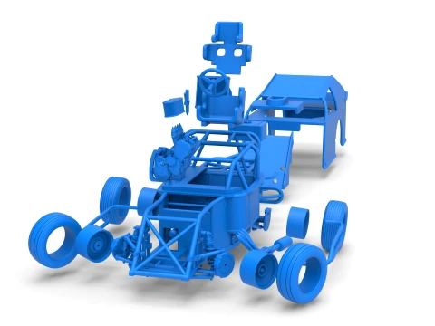 Mod Lite Race car while turning Version 1 Scale 1 to 25 3D Print Model
