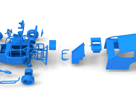 Mod Lite Race car while turning Version 1 Scale 1 to 25 3D Print Model