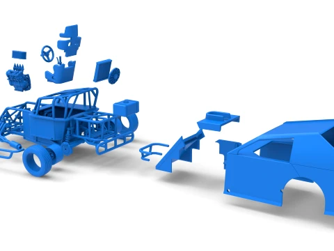 Mod Lite Race car while turning Version 1 Scale 1 to 25 3D Print Model
