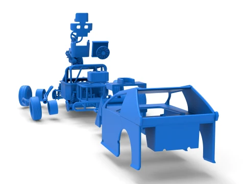Mod Lite Race car while turning Version 1 Scale 1 to 25 3D Print Model