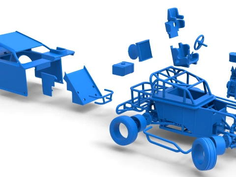 Mod Lite Race car while turning Version 1 Scale 1 to 25 3D Print Model