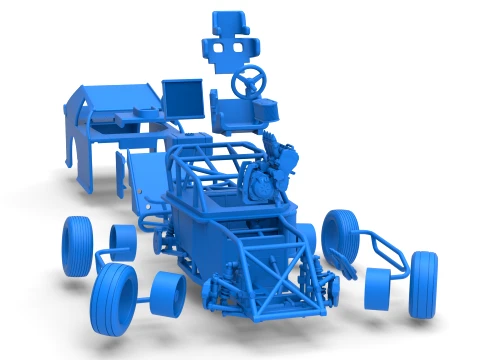 Mod Lite Race car while turning Version 1 Scale 1 to 25 3D Print Model