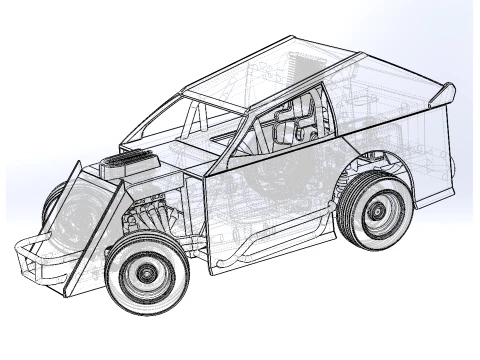Mod Lite Race car while turning Version 1 Scale 1 to 25 3D Print Model
