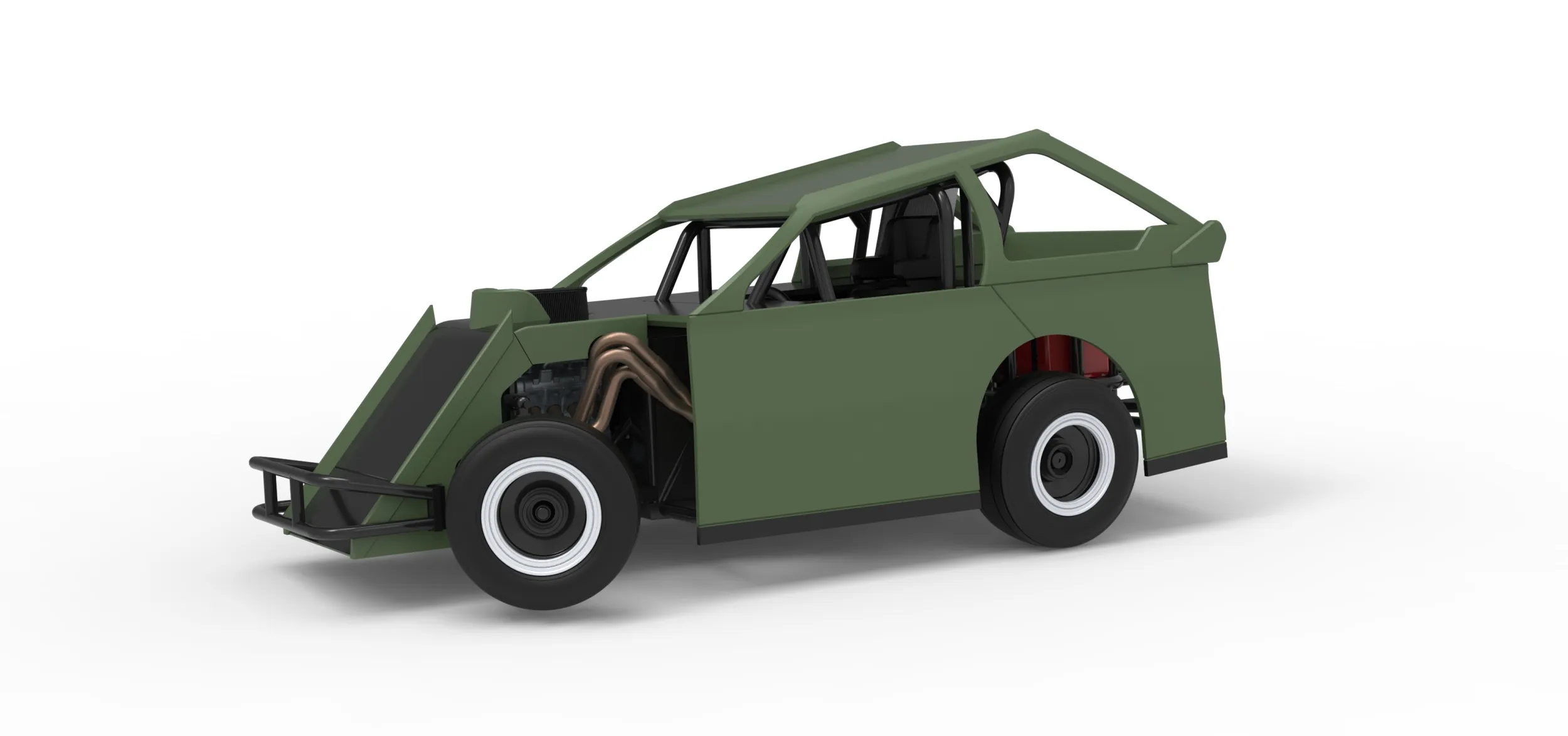 Mod Lite Race car while turning Version 2 Scale 1 to 25 3D Print Model .c4d .max .obj .3ds .fbx .stl .blend