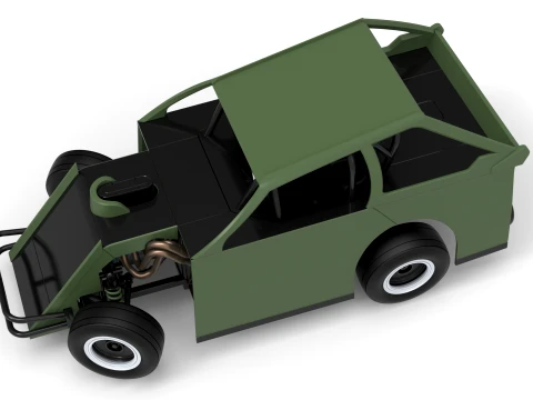 Mod Lite Race car while turning Version 2 Scale 1 to 25 3D Print Model
