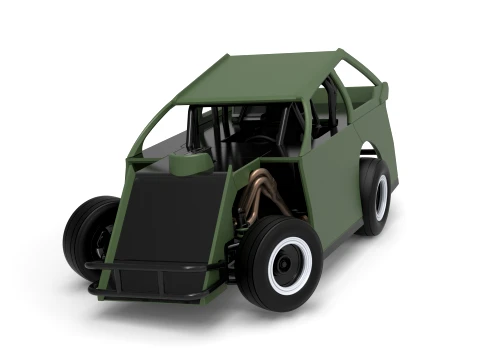 Mod Lite Race car while turning Version 2 Scale 1 to 25 3D Print Model