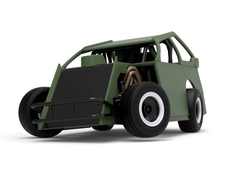 Mod Lite Race car while turning Version 2 Scale 1 to 25 3D Print Model