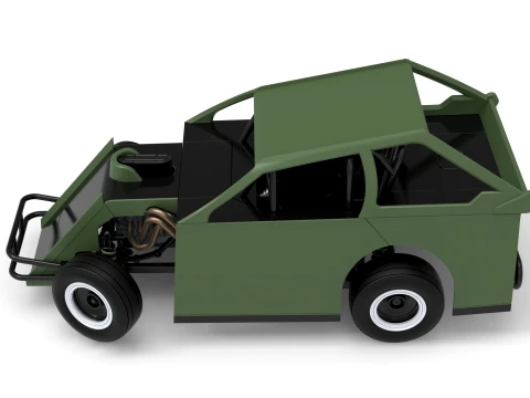 Mod Lite Race car while turning Version 2 Scale 1 to 25 3D Print Model