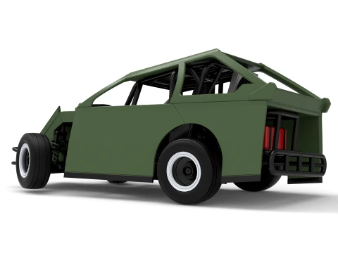 Mod Lite Race car while turning Version 2 Scale 1 to 25 3D Print Model