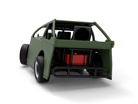 Mod Lite Race car while turning Version 2 Scale 1 to 25 3D Print Model