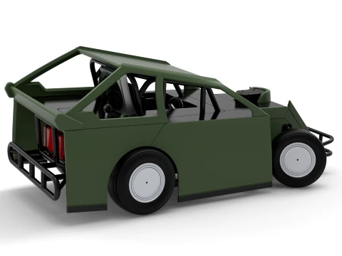Mod Lite Race car while turning Version 2 Scale 1 to 25 3D Print Model