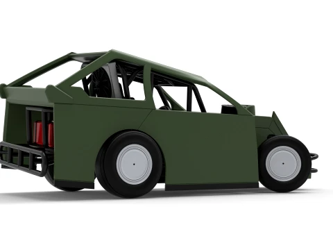 Mod Lite Race car while turning Version 2 Scale 1 to 25 3D Print Model