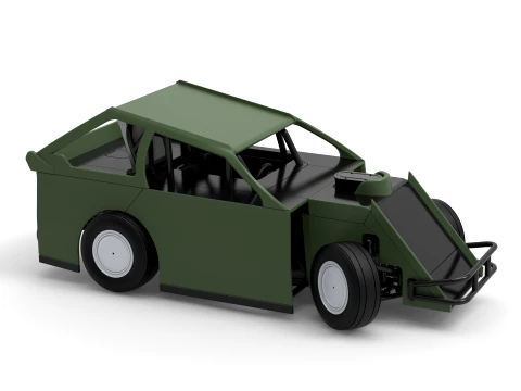 Mod Lite Race car while turning Version 2 Scale 1 to 25 3D Print Model