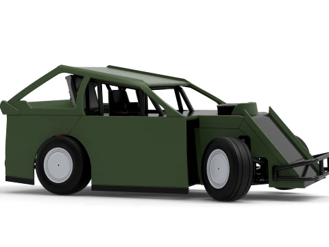 Mod Lite Race car while turning Version 2 Scale 1 to 25 3D Print Model
