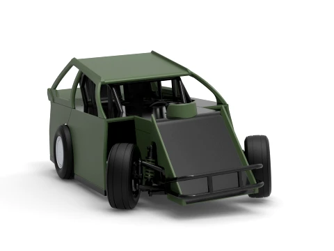 Mod Lite Race car while turning Version 2 Scale 1 to 25 3D Print Model