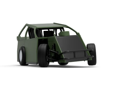 Mod Lite Race car while turning Version 2 Scale 1 to 25 3D Print Model