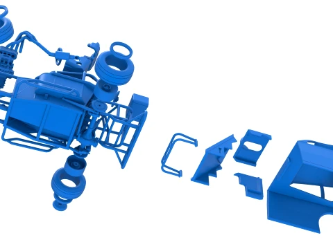 Mod Lite Race car while turning Version 2 Scale 1 to 25 3D Print Model