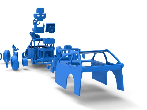 Mod Lite Race car while turning Version 2 Scale 1 to 25 3D Print Model
