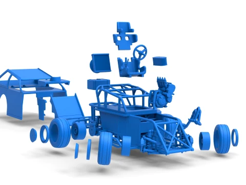 Mod Lite Race car while turning Version 2 Scale 1 to 25 3D Print Model