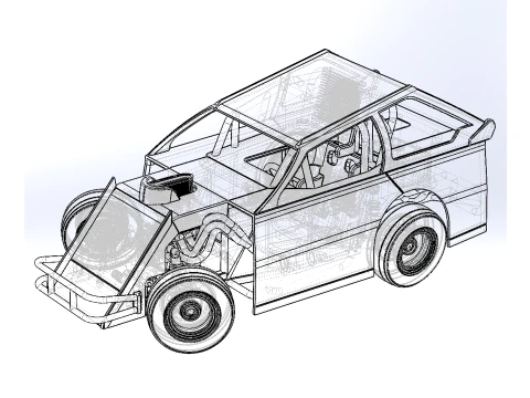 Mod Lite Race car while turning Version 2 Scale 1 to 25 3D Print Model