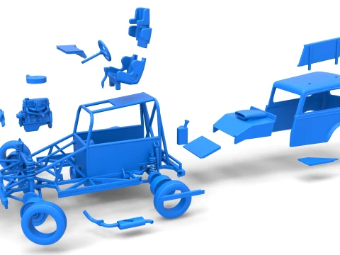 New Zealand Ministock car while turning Version 1 Scale 1 to 25 3D Print Model
