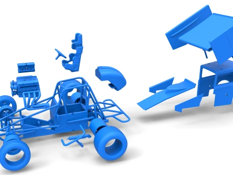 New Zealand Modified stock car Version 1 Scale 1 to 25 3D Print Model