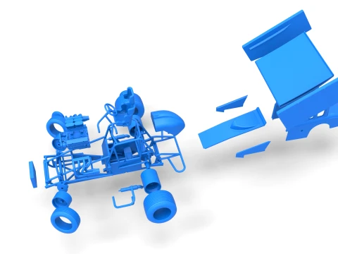 New Zealand Modified stock car while turning Version 1 Scale 1 to 25 3D Print Model
