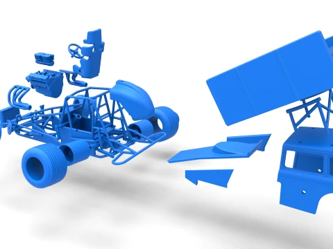 New Zealand Modified stock car while turning Version 1 Scale 1 to 25 3D Print Model