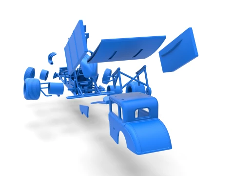 New Zealand Modified stock car while turning Version 1 Scale 1 to 25 3D Print Model
