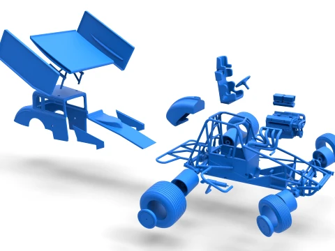 New Zealand Modified stock car while turning Version 1 Scale 1 to 25 3D Print Model