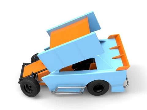 New Zealand Modified Stock car while turning Version 2 Scale 1 to 25 3D Print Model