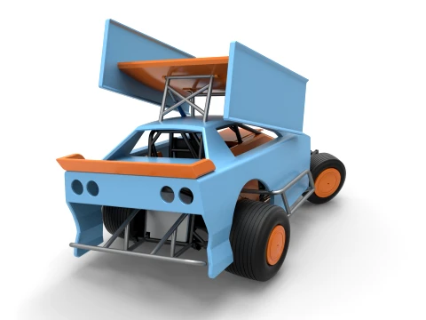 New Zealand Modified Stock car while turning Version 2 Scale 1 to 25 3D Print Model