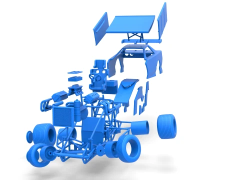 New Zealand Modified Stock car while turning Version 2 Scale 1 to 25 3D Print Model