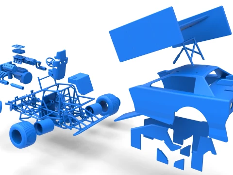 New Zealand Modified Stock car while turning Version 2 Scale 1 to 25 3D Print Model
