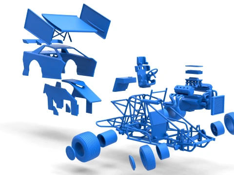 New Zealand Modified Stock car while turning Version 2 Scale 1 to 25 3D Print Model