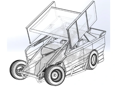 New Zealand Modified Stock car while turning Version 2 Scale 1 to 25 3D Print Model