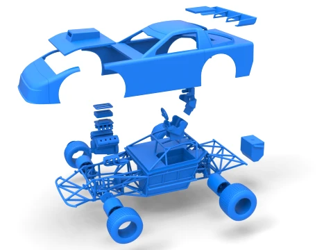 New Zealand Super Saloon race car Version 1 Scale 1 to 25 3D Print Model