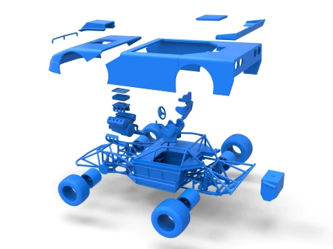 New Zealand Super Saloon race car Version 2 Scale 1 to 25 3D Print Model