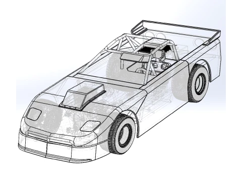 New Zealand Super Saloon race car Version 2 Scale 1 to 25 3D Print Model