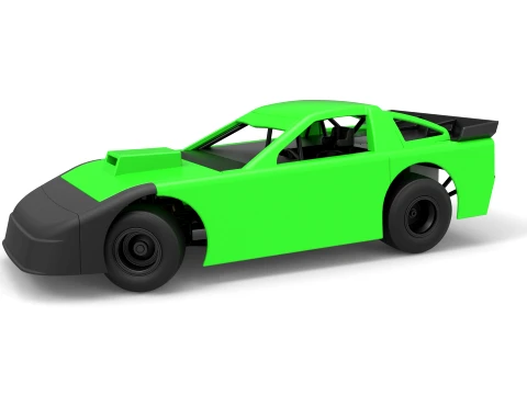 New Zealand Super Saloon race car while turning Version 1 Scale 1 to 25 3D 打印模型
